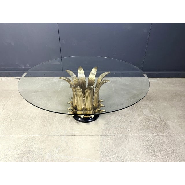 Italian Brass Leaf and Marble Coffee Table, 1970s For Sale - Image 9 of 9
