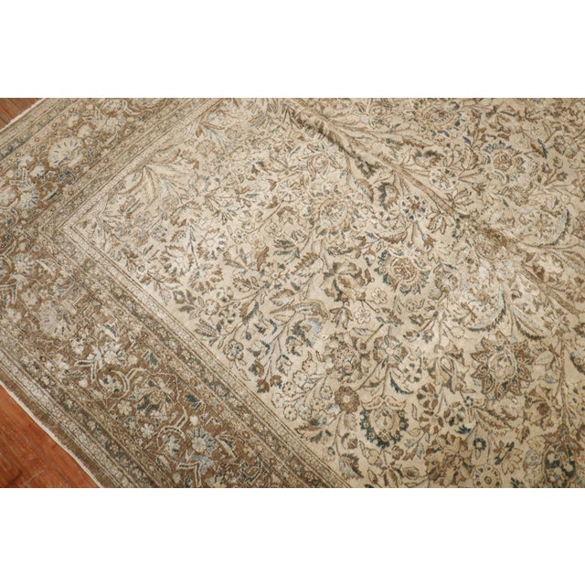 Early 20th Century Antique Neutral Persian Kashan Rug - 7'5" x 10'3" For Sale - Image 5 of 10
