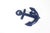 Nautical Vintage Cast Iron Anchor Hook Coastal Nautical Beach House Style Blue For Sale - Image 3 of 9
