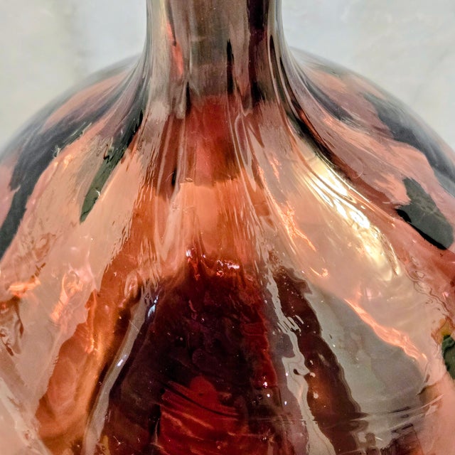 Glass Amethyst Hand-Blown Ribbed Glass Decanter – Rough Pontil, Mid-Century For Sale - Image 7 of 11