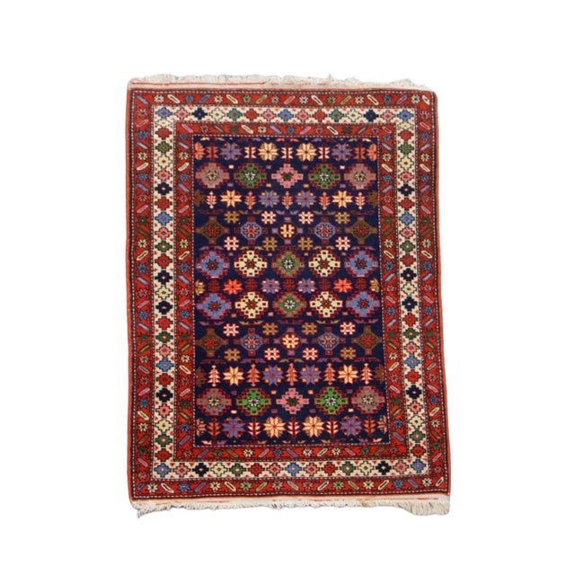 Textile Colorful Rug with Patterns For Sale - Image 7 of 7