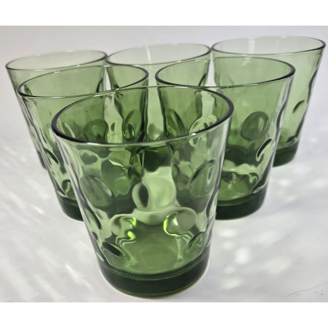 Glass Whimsical Avocado Dot Lowballs- Set of 6 For Sale - Image 7 of 9