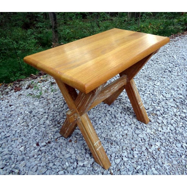 Brandt Ranch Oak Sawbuck Side End Table Chairish