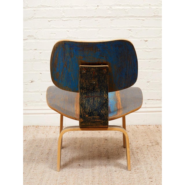 Mid 20th Century Spencer Collins Hand-Painted Molded Plywood Chair With Abstract Portrait For Sale - Image 9 of 12