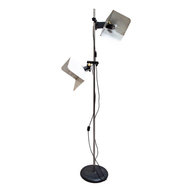 Triedro Floor Lamp in Lacquered and Chromed Metal by Joe Colombo for Stilnovo, Italy, 1970s For Sale