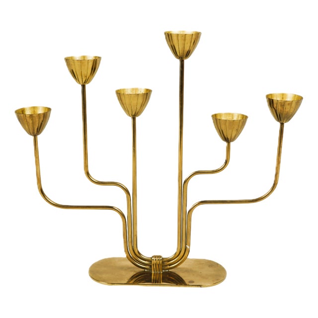 Candlestick by Gunnar Ander for Ystad-Metall, Sweden, 1970s For Sale