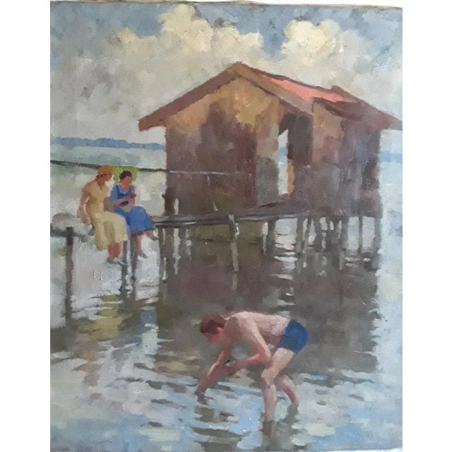 Alfred Schmidt, Am Chiemsee, Oil Painting, Munich, 1930s For Sale - Image 6 of 6
