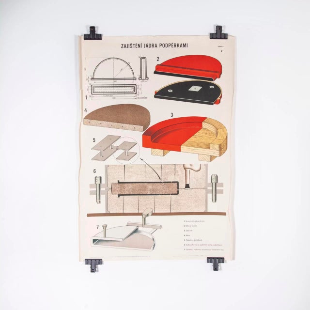 Black Czech Industrial Technical Drawing, 1950 For Sale - Image 8 of 8