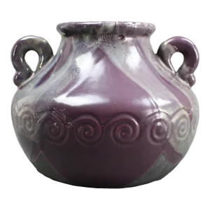 Tony Evans 1987 Signed Vintage Raku Studio Art Pottery Vase With Handles
