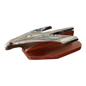 1951 Pontiac Chrome Hood Ornament Mounted on Bloodwood Base.