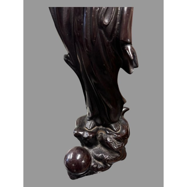 Mid 20th Century Oriental Bronze Figural Statue Sculpture of a Lady For Sale - Image 9 of 10