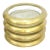 1970s Golden Brass & Glass Beverage Coasters, S/4 For Sale
