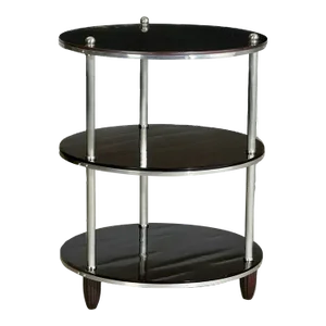 Baker Furniture 20th Century Mahogany & Metal 3 Tier Round Table Etagere