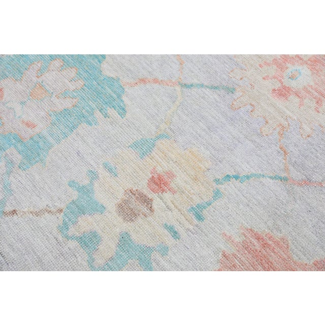 Early 21st Century Multicolor Handwoven Turkish Oushak Rug 12' X 15'4" For Sale - Image 4 of 11