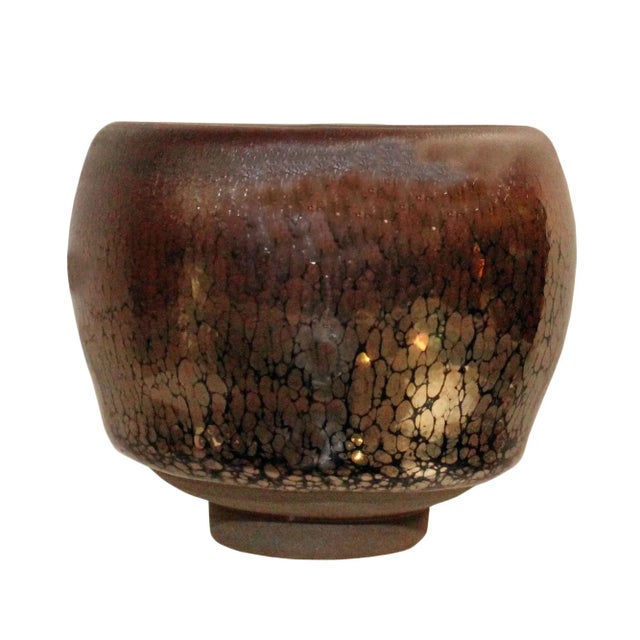 Chinese Handmade Jianye Clay Bronze Black Glaze Decor Teacup 2 Pieces For Sale - Image 4 of 7