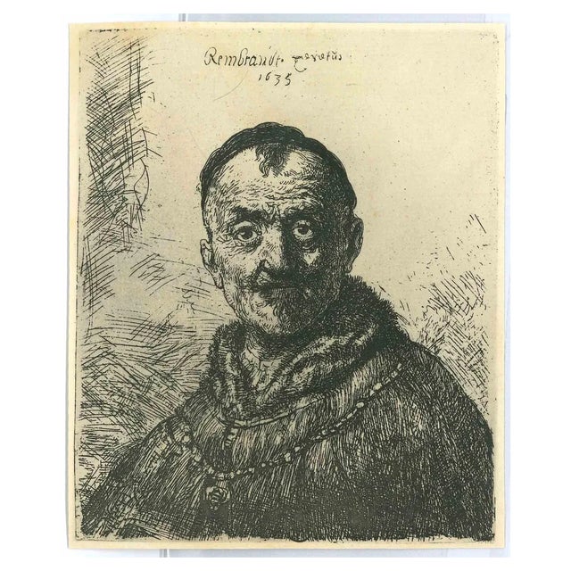 Charles Amand Durand after Rembrandt, The First Oriental Head, Engraving, 19th Century For Sale