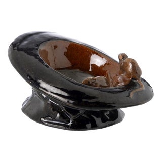 Earthenware Ashtray Top Hat with Mice from Caldas For Sale