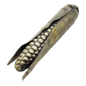 Vintage Italian Handmade Genuine Silver Life Size Corn Cob Figurine Traditional Christmas Decoration