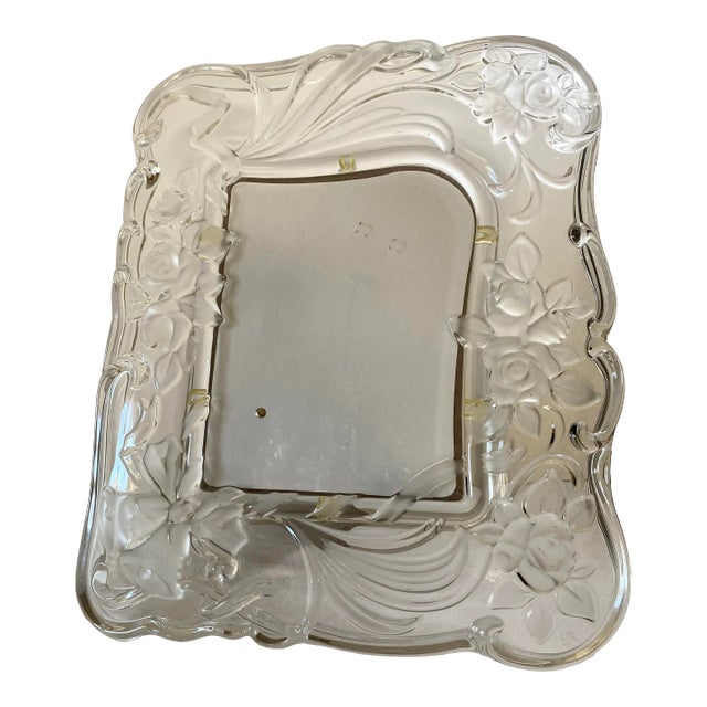 Late 20th Century Mikasa Crystal “Victorian” Frosted & Clear Photo Frame Mint Condition For Sale