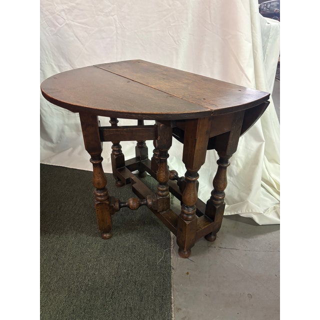 Diminutive Jacobean Style Oak Gateleg Table, Late 19th Century For Sale - Image 4 of 11