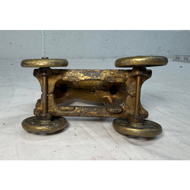 Antique Early 1920s Ac Williams Hand Painted Cast Iron Lion Still Bank on Wheels For Sale - Image 10 of 11