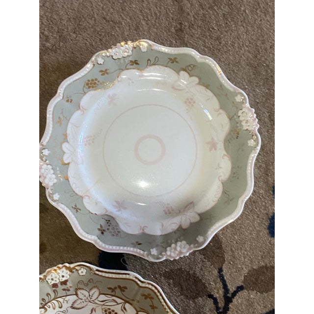 Antique Regency English Porcelain Gray Plates - Set of 5 For Sale In Savannah - Image 6 of 12