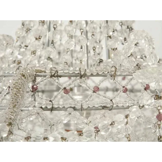 Italian Vintage Italian Beaded Chandelier For Sale - Image 3 of 13