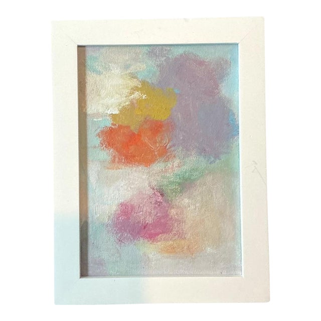Vintage Abstract Expressionist Style Painting on Board For Sale
