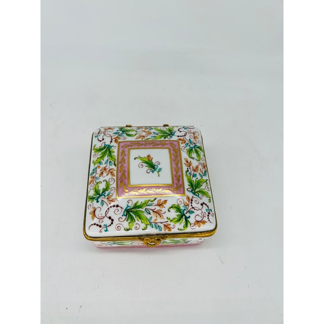 1980s Vintage Le Tallec Enamel Decorated & Gilt Porcelain Box Circa 1982 for Saks For Sale - Image 5 of 7