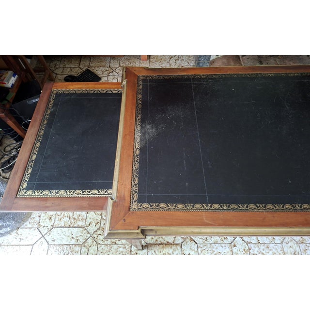 Large Parisian Flat Center Desk with Pull-Out Drawers, 1800s For Sale - Image 4 of 10