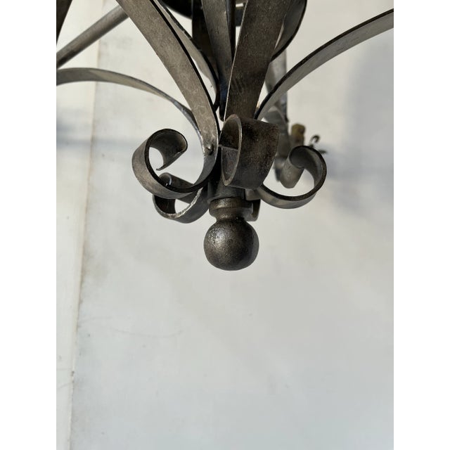 19th Century Large Gothic Iron Chandelier For Sale - Image 4 of 6