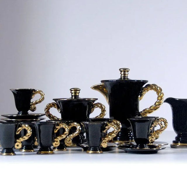 Ceramic Tableware Set by Marius Giuge for Vallauris, 1960s, Set of 15 For Sale - Image 4 of 10