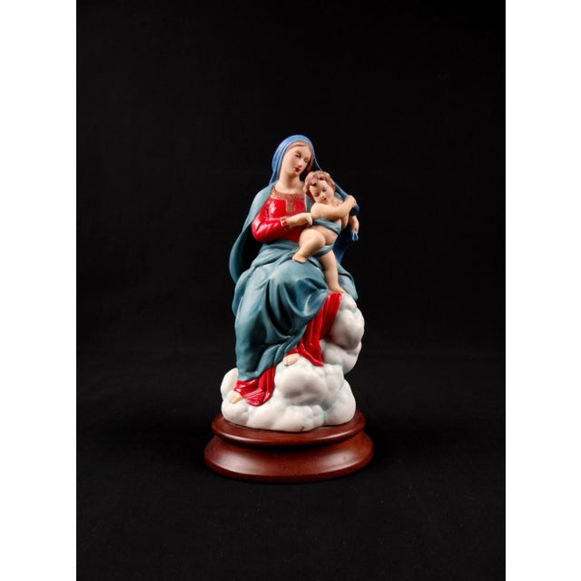 Ceramic Virgin and Child Statuette, 1980s For Sale - Image 12 of 12