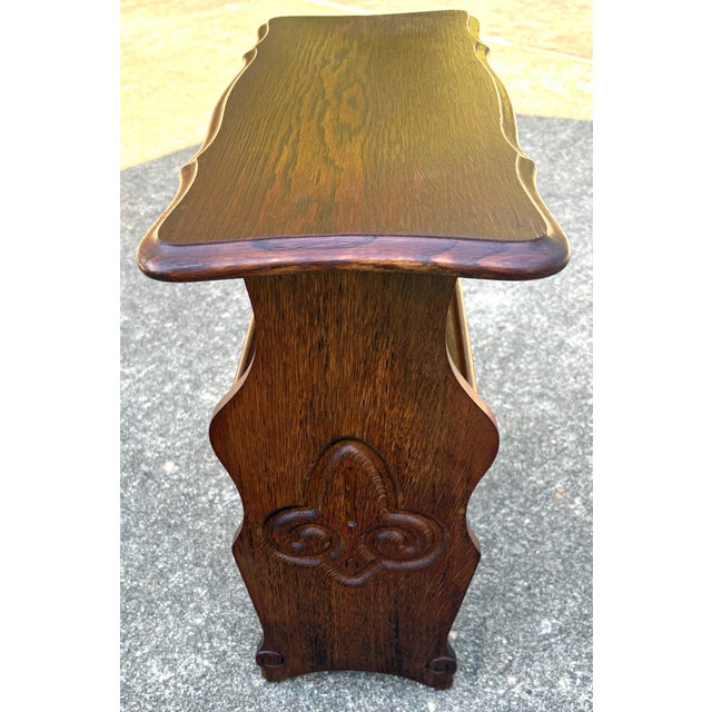 Vintage French Book Trough Table With Fleur De Lis Design For Sale - Image 4 of 8