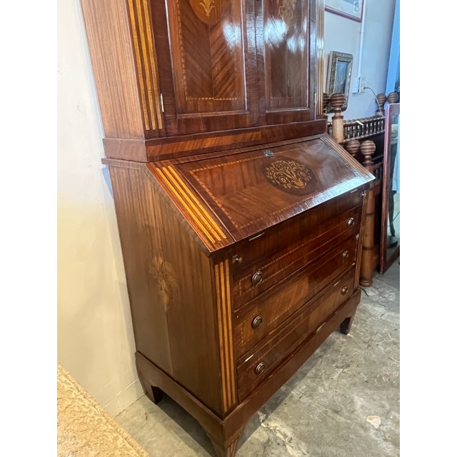 Large Antique French Inlaid Secretary For Sale - Image 4 of 6