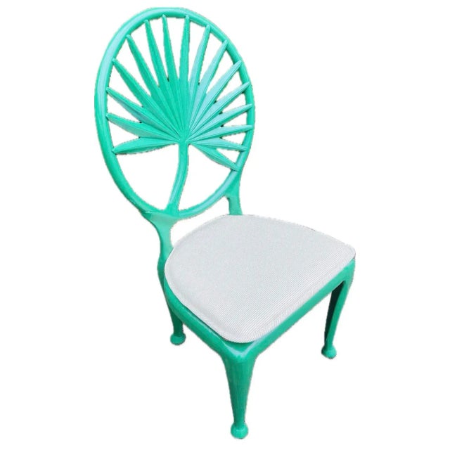 Vintage Coastal Tropitone Cast Aluminum Palm Leaf Dining Chair For Sale - Image 12 of 12