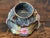 Black Mid 20th Century Italian Hand Painted Glossy Dish With Florals For Sale - Image 8 of 8