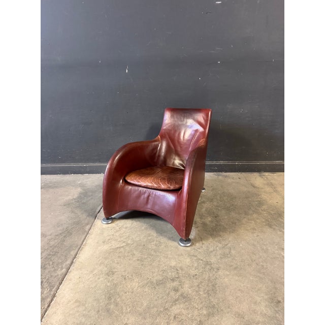 Auburn 1980s Leather Lounge Chair “Loge” by Gerard Van Den Berg for Montis For Sale - Image 8 of 12