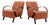 Czechoslovak Lounge Chairs in Orange Upholstery by Jindřich Halabala, 1930s, Set of 2 For Sale
