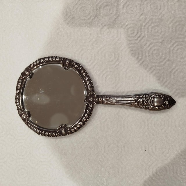Vintage Silver Hand Mirror, 1930s For Sale - Image 4 of 16