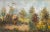 Oil on panel, rural landscape, 20th century, Russo Refined painting depicting a countryside scene with figures, signed...