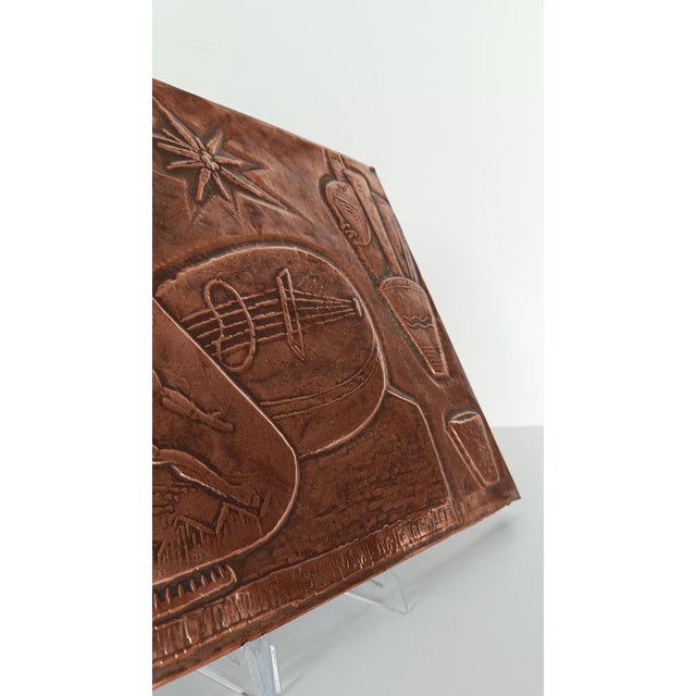 Mid-Century Italian Cubist Copper Sculpture Panel, 1950s For Sale - Image 3 of 18