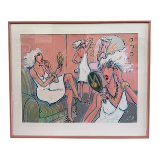Late 20th Century r.j. Hohimer “Savory Club” Original Oil Painting, Berman Family Estate, 36 × 30 For Sale