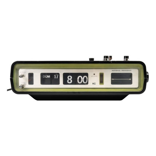 National Panasonic Rc 707b Alarm Radio Flip Clock, 1972 For Sale