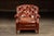 Mid 20th Century Vintage Tufted Leather Chesterfield Armchair and Ottoman by Hickory Chair For Sale - Image 5 of 15