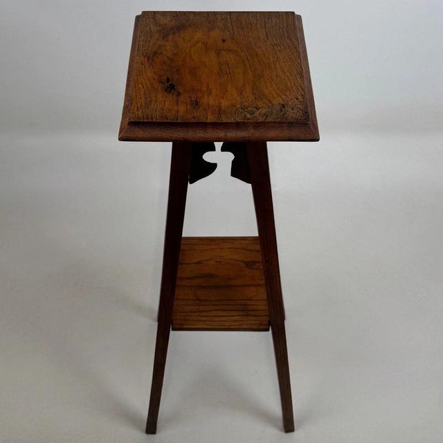 Brown Antique Early 20th Century English Edwardian Oak Planter Jardiniere Stand, 1890s For Sale - Image 8 of 9
