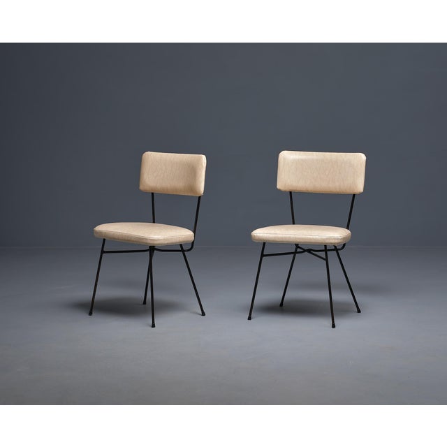1950s Italian Desk Chairs with Iron Frames, 1950s, Set of 2 For Sale - Image 5 of 8