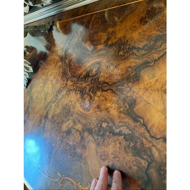Antique Late 19th Century French Rococo Revival Burl Walnut Buffet For Sale - Image 11 of 12