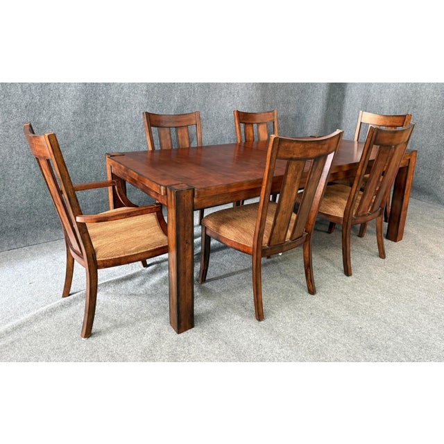 Transitional 9 Piece Lane Furniture Dining Set With Leaf and Pads For Sale - Image 3 of 18