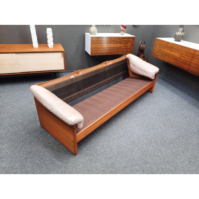 Danish Teak and Leather Sofa by Mikael Laursen, 1970s For Sale - Image 10 of 13
